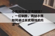 小鹰如何做买卖赚钱?,一招制胜,揭秘小鹰如何通过买卖赚钱的方法