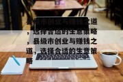 县级市创业与赚钱之道,选择合适的生意策略,县级市创业与赚钱之道,选择合适的生意策略