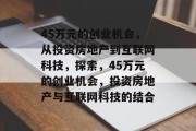 45万元的创业机会,从投资房地产到互联网科技,探索,45万元的创业机会,投资房地产与互联网科技的结合 45万元的创业机会,从投资房地产到互联网科技,探索,45万元的创业机会,投资房地产与互联网科技的结合