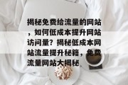 揭秘免费给流量的网站，如何低成本提升网站访问量？揭秘低成本网站流量提升秘籍，免费流量网站大揭秘
