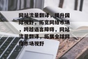 网站流量翻译，提升国际视野，拓宽网络市场，跨越语言障碍，网站流量翻译，拓展全球网络市场视野