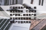 打造精准用户群体，精准营销策略，打造精准用户群体，精准用户群体与精准营销策略，打造用户价值共同体