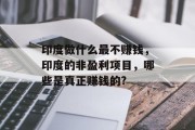 印度做什么最不赚钱,印度的非盈利项目,哪些是真正赚钱的? 印度做什么最不赚钱,印度的非盈利项目,哪些是真正赚钱的?
