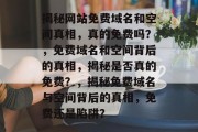 揭秘网站免费域名和空间真相，真的免费吗？，免费域名和空间背后的真相，揭秘是否真的免费？，揭秘免费域名与空间背后的真相，免费还是陷阱？