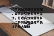 门户网站流量增长策略，如何吸引更多用户关注，打造高效流量增长，门户网站吸引用户关注的五大策略