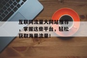 互联网流量大网站推荐,掌握这些平台,轻松获取海量流量! 互联网流量大网站推荐,掌握这些平台,轻松获取海量流量!