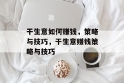 干生意如何赚钱，策略与技巧，干生意赚钱策略与技巧
