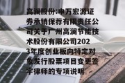 高澜股份:申万宏源证券承销保荐有限责任公司关于广州高澜节能技术股份有限公司2023年度创业板向特定对象发行股票项目变更签字律师的专项说明 高澜股份:申万宏源证券承销保荐有限责任公司关于广州高澜节能技术股份有限公司2023年度创业板向特定对象发行股票项目变更签字律师的专项说明