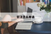 软注怎么申请