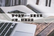 梦中金梦——家里生意兴隆,财源滚滚 梦中金梦——家里生意兴隆,财源滚滚