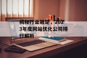 揭秘行业翘楚,2023年度网站优化公司排行解析 揭秘行业翘楚,2023年度网站优化公司排行解析
