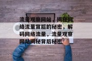 流量观察网站，揭秘网络流量背后的秘密，解码网络流量，流量观察网站揭秘背后秘密