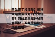 网站建了没流量？揭秘网站流量提升的五大秘籍！网站流量提升秘籍大揭秘，五大策略助你流量倍增！