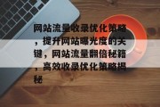 网站流量收录优化策略，提升网站曝光度的关键，网站流量翻倍秘籍，高效收录优化策略揭秘