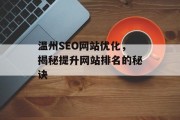 温州SEO网站优化,揭秘提升网站排名的秘诀 温州SEO网站优化,揭秘提升网站排名的秘诀