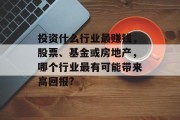 投资什么行业最赚钱,股票、基金或房地产,哪个行业最有可能带来高回报? 投资什么行业最赚钱,股票、基金或房地产,哪个行业最有可能带来高回报?