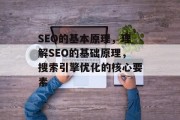 SEO的基本原理，理解SEO的基础原理，搜索引擎优化的核心要素