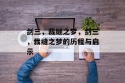 剑三,裁缝之梦,剑三,裁缝之梦的历程与启示 剑三,裁缝之梦,剑三,裁缝之梦的历程与启示