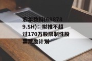 宏华数科(688789.SH):拟推不超过170万股限制性股票激励计划 宏华数科(688789.SH):拟推不超过170万股限制性股票激励计划