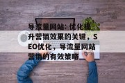 导流量网站: 优化提升营销效果的关键，SEO优化，导流量网站营销的有效策略