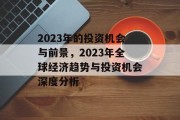 2023年的投资机会与前景,2023年全球经济趋势与投资机会深度分析 2023年的投资机会与前景,2023年全球经济趋势与投资机会深度分析
