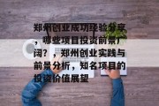 郑州创业成功经验分享,哪些项目投资前景广阔?,郑州创业实践与前景分析,知名项目的投资价值展望 郑州创业成功经验分享,哪些项目投资前景广阔?,郑州创业实践与前景分析,知名项目的投资价值展望