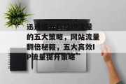 迅速提升网站IP流量的五大策略，网站流量翻倍秘籍，五大高效IP流量提升策略