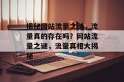 揭秘网站流量之谜，流量真的存在吗？网站流量之谜，流量真相大揭秘