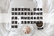 流量便宜网站，低成本获取高质量流量的秘密武器，揭秘低成本高效获客，流量便宜网站的秘籍