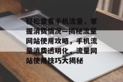 轻松查看手机流量，掌握消费情况—揭秘流量网站使用攻略，手机流量消费透明化，流量网站使用技巧大揭秘