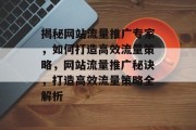 揭秘网站流量推广专家，如何打造高效流量策略，网站流量推广秘诀，打造高效流量策略全解析