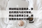 揭秘网站流量限速，背后的原因与应对策略，网站流量限速之谜，揭秘原因及应对之道