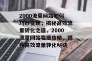 2000流量网站如何巧妙变现，揭秘高效流量转化之道，2000流量网站变现攻略，揭秘高效流量转化秘诀