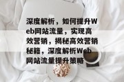深度解析，如何提升Web网站流量，实现高效营销，揭秘高效营销秘籍，深度解析Web网站流量提升策略