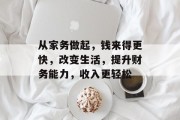 从家务做起,钱来得更快,改变生活,提升财务能力,收入更轻松 从家务做起,钱来得更快,改变生活,提升财务能力,收入更轻松