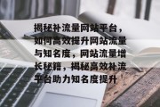 揭秘补流量网站平台，如何高效提升网站流量与知名度，网站流量增长秘籍，揭秘高效补流平台助力知名度提升