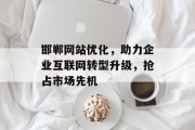 邯郸网站优化,助力企业互联网转型升级,抢占市场先机 邯郸网站优化,助力企业互联网转型升级,抢占市场先机