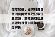 深度解析，如何利用目录浏览网站高效获取信息资源，高效获取信息资源的目录浏览策略深度解析