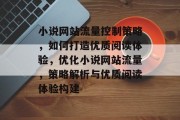 小说网站流量控制策略，如何打造优质阅读体验，优化小说网站流量，策略解析与优质阅读体验构建