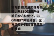 网站自然流量的提升策略，从SEO到用户体验的全方位优化，SEO与用户体验结合，全方位提升网站自然流量的策略