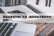 网站流量提升推广方案（提高网站流量的软文案例）