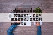 公园附近如何发掘商机,实现盈利?,公园附近发掘商机,实现盈利的策略探究