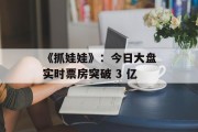 《抓娃娃》:今日大盘实时票房突破 3 亿 《抓娃娃》:今日大盘实时票房突破 3 亿