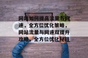 网站如何提高流量与网速，全方位优化策略，网站流量与网速双提升攻略，全方位优化秘籍