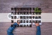 微信分销网站开发，助力企业构建高效营销新生态，微信分销平台开发，打造企业高效营销新生态解决方案