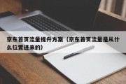 京东首页流量提升方案（京东首页流量是从什么位置进来的）