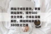 网站子域名查询，掌握网站架构，提升SEO优化效果，子域名深度解析，揭秘网站架构与SEO优化之道