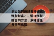 洞口如何通过各种方式赚取财富？，洞口赚取财富的方法，多种途径分享与总结