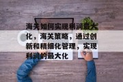 海关如何实现利润最大化,海关策略,通过创新和精细化管理,实现利润的最大化 海关如何实现利润最大化,海关策略,通过创新和精细化管理,实现利润的最大化