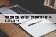 淘宝店铺流量访客提升（淘宝店铺访客100多,怎么提升）